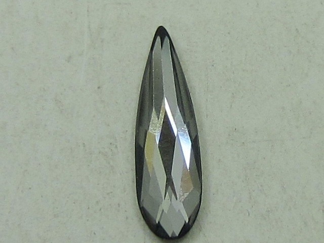 12 pcs. RAINDROP 6x1.7mm SILVER NIGHT FLATBACK European Rhinestones